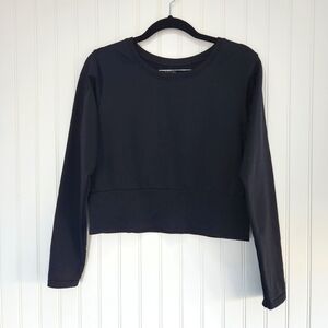 AERIE OFFLINE Black Seamless Cropped Active Long Sleeve Top XL